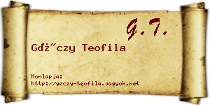 Géczy Teofila névjegykártya
